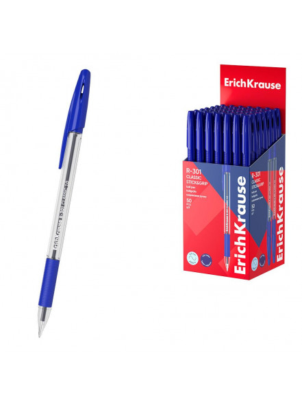 Lodīšu pildspalva ErichKrause R-301 Grip, 1.0 mm, zila