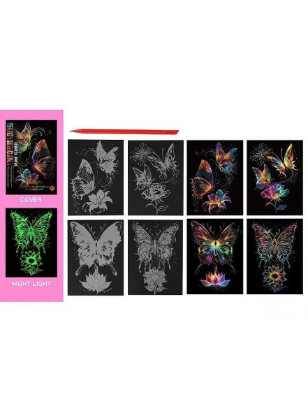 Zīmēšanas kartiņas 32x25cm Taureņi (4)