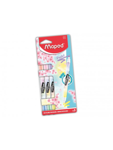 Teksta marķieri MAPED Pastel Duo 3*2 krāsas