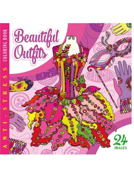 Krāsojamā grāmata FRESH  200*200mm, 12lp Beautiful outlits (dizains 19190)