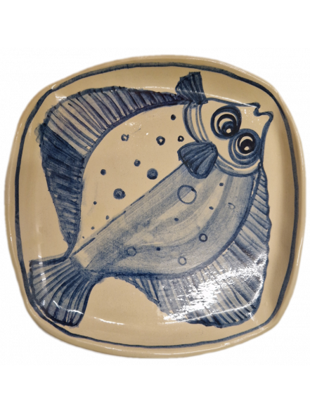 Māla šķīvis kantains bēšs/zils N19 Elita Taube