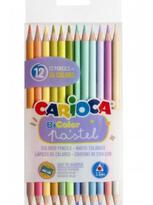 Krāsainie zīmuļi CARIOCA PASTEL DOUBLE 12x2