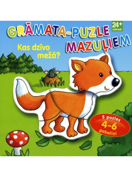 Kas dzīvo mežā? 24+ Grāmata- puzle mazuļiem Kas dzīvo mežā? 24+ Grāmata- puzle mazuļiem