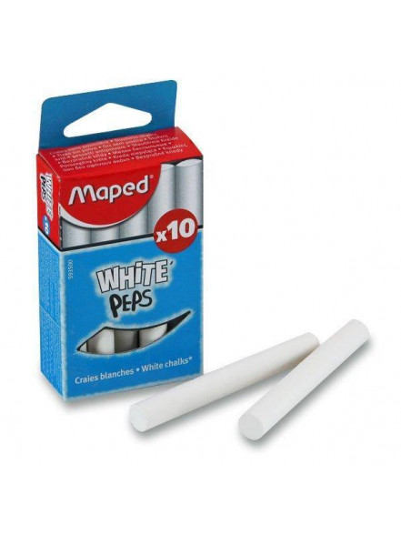 Tāfeļu krīts MAPED 10 GAB. 9mm*8cm balts Tāfeļu krīts MAPED 10 GAB. 9mm*8cm balts