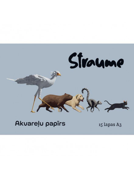 Akvareļu papīrs A3 15 lp., Straume. Kaķis