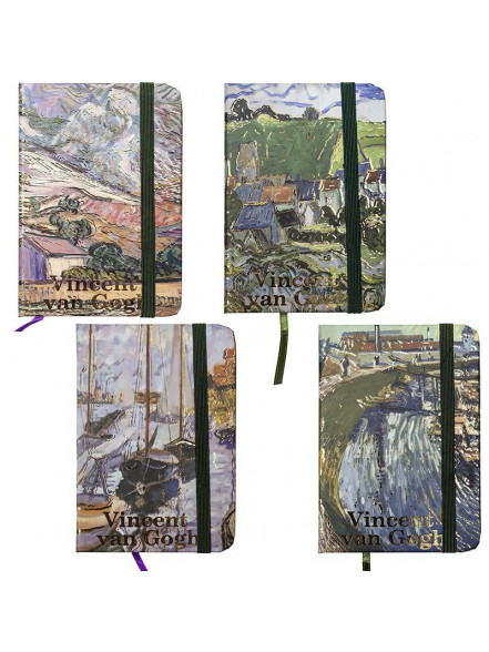 Bloknots A7 līniju 80lp. cietos vākos ar gumiju Vincent van Gogh