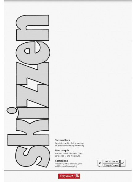 Skiču bloks A5 190gsm, 50 lapas