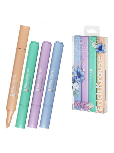 Teksta marķieri ErichKrause Visioline Pastel Bloom, 4 gab