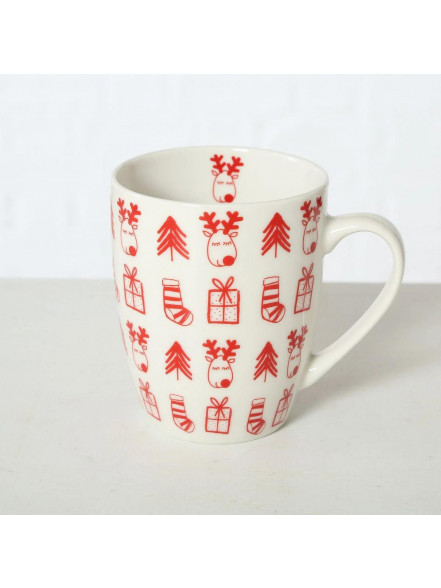 Krūze keramiskā Zsv. Rudi sarkans ar baltu