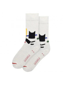 Zeķes Kazimir Malevich - Cat with Green Ball, izm. 40-46, bēšas