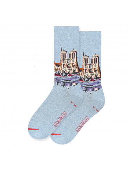 Zeķes Maximilien Luce - The Quai Saint-Michel and Notre-Dame, izm. 36-40, zilas