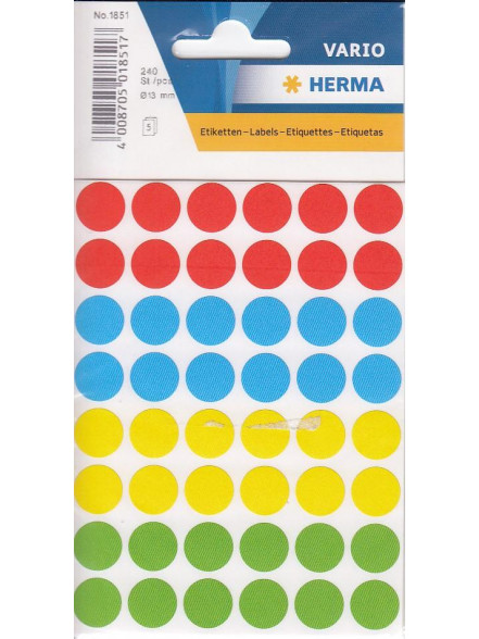 Uzlīmes punktu Herma Vario, Ø13mm, dažādas krāsas