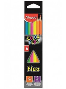 Krāsainie zīmuļi MAPED  Fluo Color' Peps (6 krāsas)