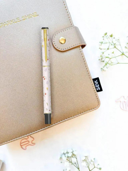 Pildspalva Ziedošā rozā un zila