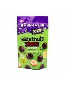 Lazdu rieksti tumšā šokolādē 80 g., doypack