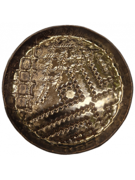 Māla šķīvis ORNAMENTS d18cm tumši brūns VZ. Roku darbs