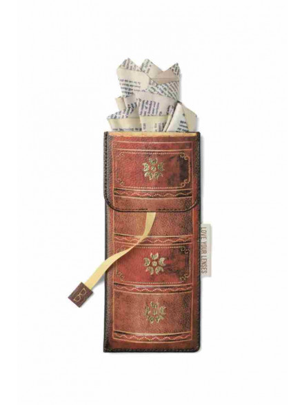 Briļļu futlāris ar tīr.lupatiņu Love Your Lenses BOOKY