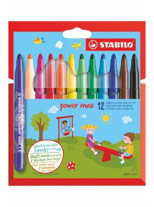 Flomasteri STABILO POWER 12 krāsas