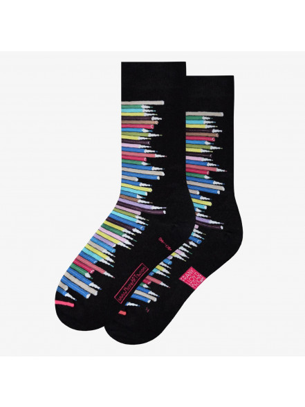 Zeķes Frank Lloyd Wright - Frank Lloyd Wright’s Colored Pencils, izm. 40-46, melnas