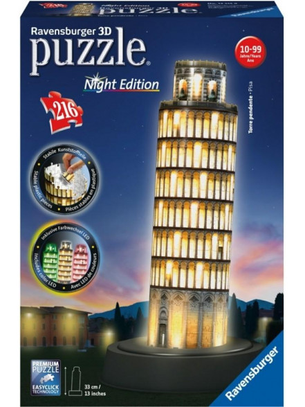 3D puzle Pizas Tornis ar gaismu