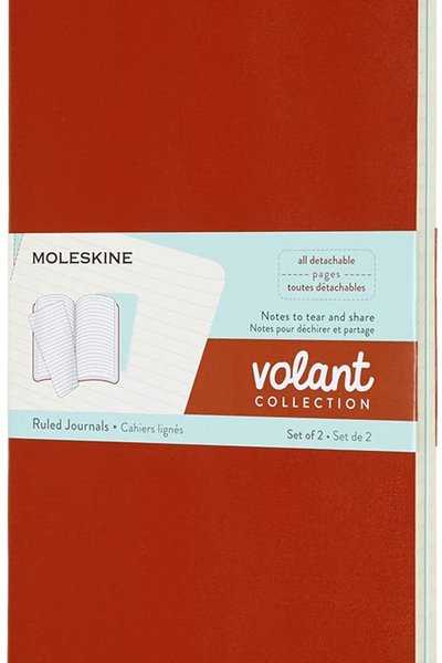 Piezīmju grāmata Moleskine Volant, sarkanos vākos 13x21 cm, līniju, 2 gab.