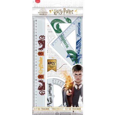 Lineālu komplekts MAPED Harry Potter 4 priekšmeti