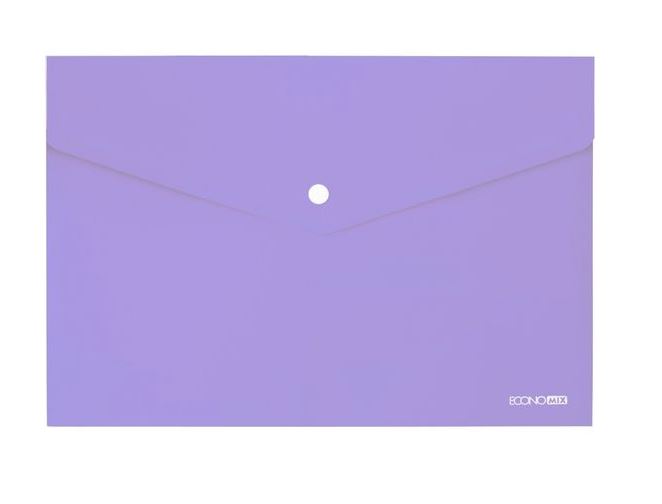 Mape-aploksne ar pogu ECONOmix PP A4 Pastel violets 31301-88